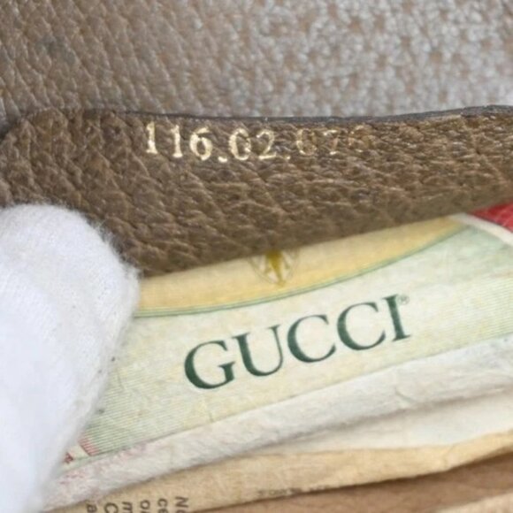 GUCCI Logo Sherry GG Pattern 2set Hand Bag PVC Leather Brown Italy 86TA227 - Picture 12 of 12